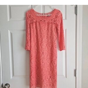 Verona Lace Overlay Dress Peach Apricot Wedding Shower Party Vacation Classic 4
